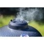 Refurbished Boss Grill EIQEGG 18 Inch Charcoal Ceramic Kamado Style Kettle Grill Egg BBQ in Grey with Wooden Shelves 