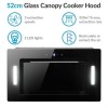 electriQ 52cm Glass Canopy Cooker Hood - Black
