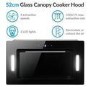 electriQ 52cm Glass Canopy Cooker Hood - Black