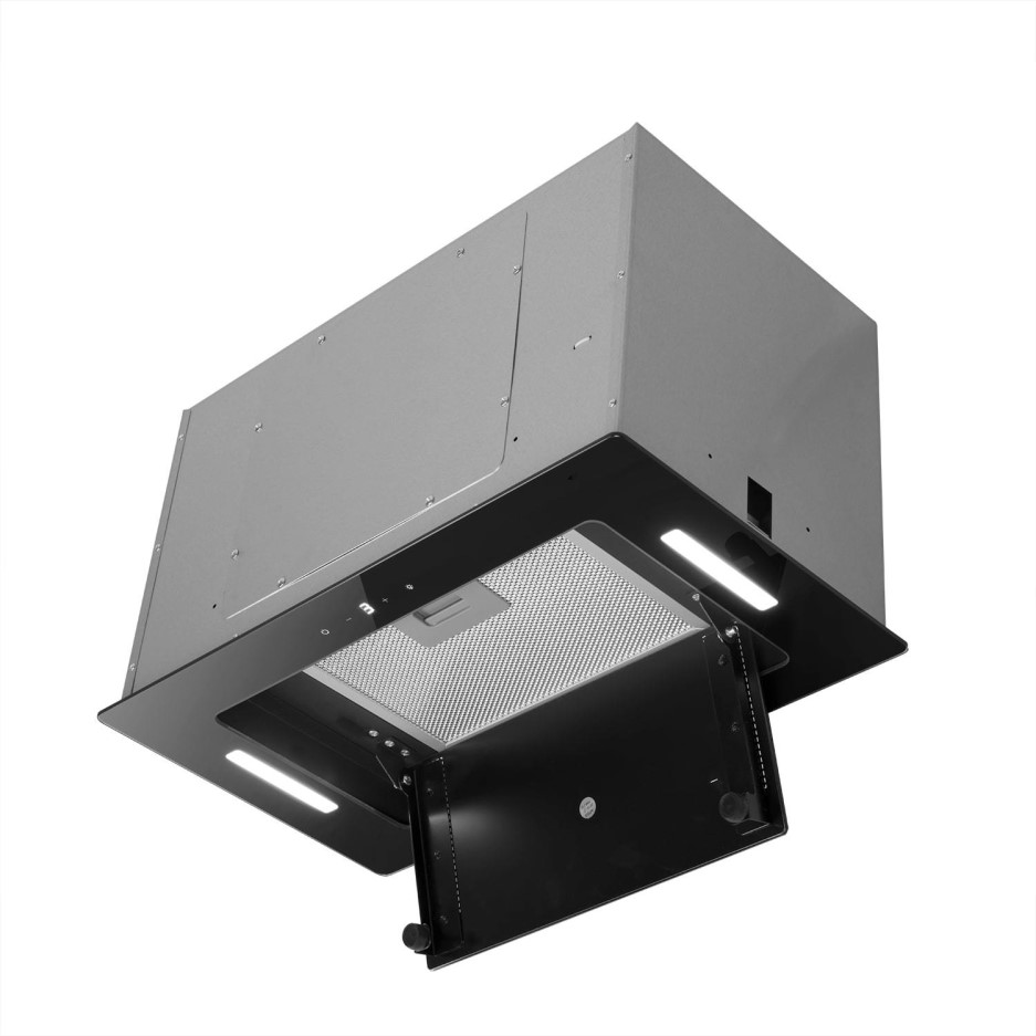 electriQ 52cm Black Glass  Canopy  Cooker Hood  5 Year 