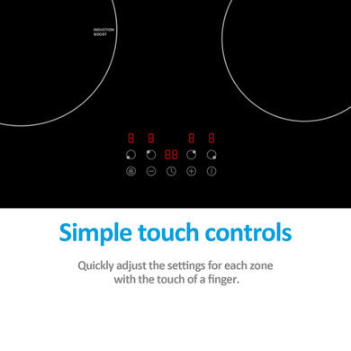 Refurbished electriQ eiQ60INDTOUCH 60cm 4 Zone Induction Touch Control Hob