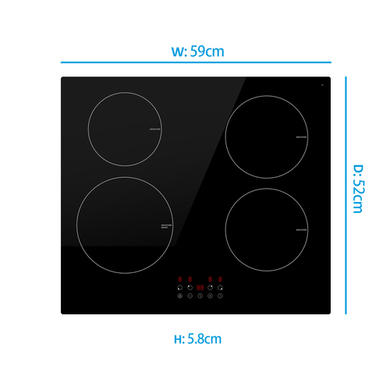 Refurbished electriQ eiQ60INDTOUCH 60cm 4 Zone Induction Touch Control Hob