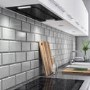 Refurbished electriQ EIQ72GBLCAN 72cm Canopy Hood Black Glass