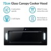 electriQ 72cm Glass Canopy Cooker Hood - Black