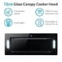 electriQ 72cm Glass Canopy Cooker Hood - Black