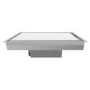 electriQ 90cm Ceiling Cooker Hood with LED Panel - White & Stainless Steel