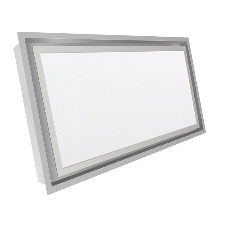 electriQ 90cm Ceiling Cooker Hood with LED Panel - White & Stainless Steel