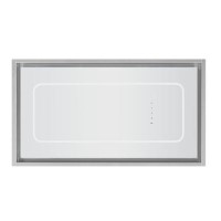electriQ 90cm Ceiling Cooker Hood - White Glass & Stainless Steel