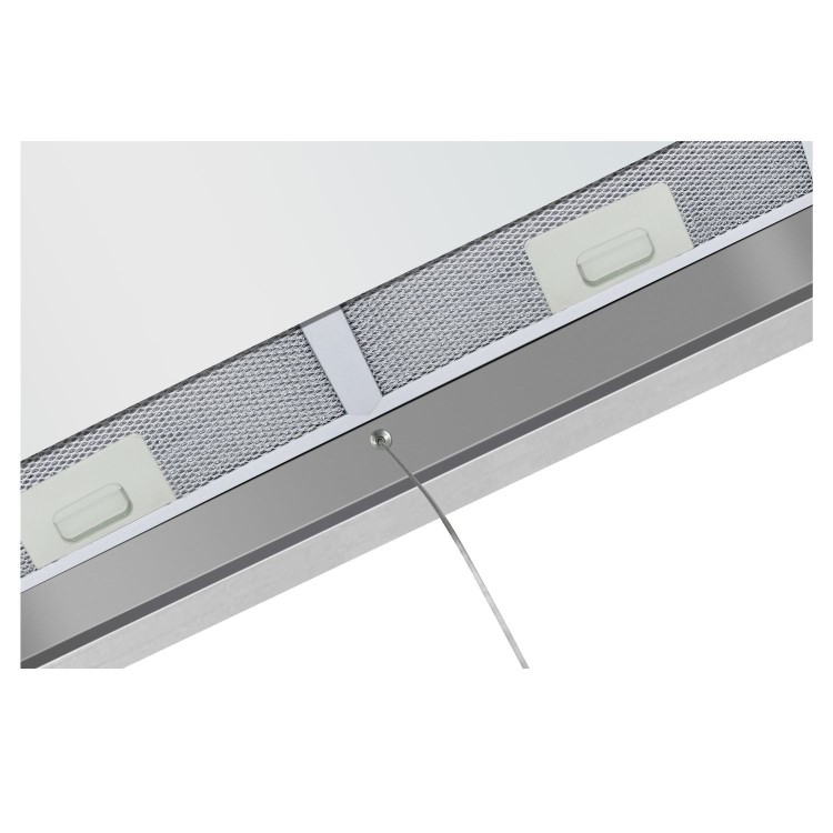 electriQ 90cm Ceiling Cooker Hood - White Glass & Stainless Steel