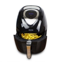 electriQ Digital Health Air Fryer XL 3.2L 1400W with Digital Controls and Divider