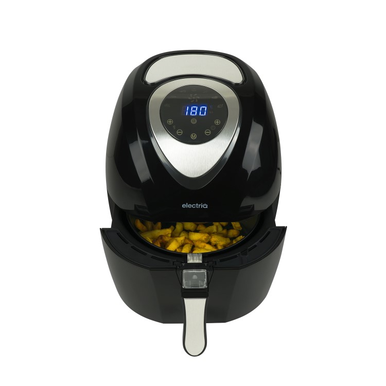 electriQ Digital Health Air Fryer XL 3.2L 1400W with Digital Controls and Divider