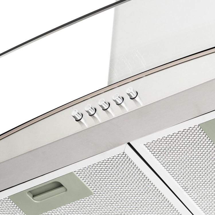 Refurbished electriQ 100cm Curved Glass Chimney Cooker Hood - Stainless Steel