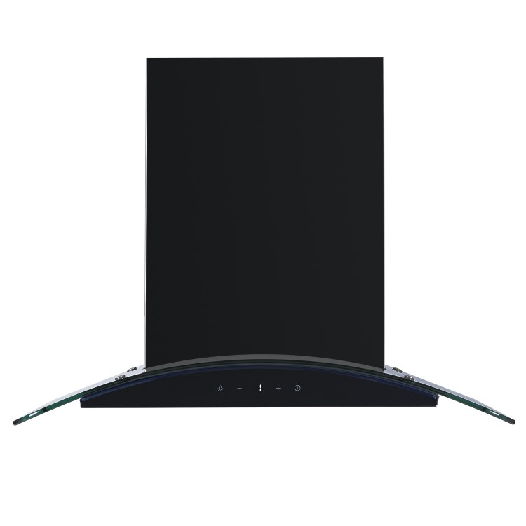 electriQ 60cm Curved Glass Touch Control Chimney Cooker Hood - Black
