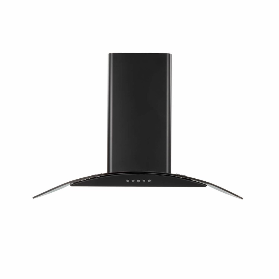 electriQ 60cm Curved Glass Cooker Hood in Black BuyItDirect.ie