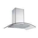 A1/EIQCURV60EN Refurbished electriQ EIQCURV60EN 60cm Curved Glass Chimney Cooker Hood Stainless Steel