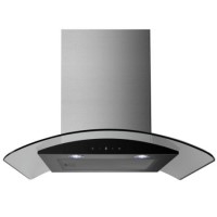electriQ 60cm Curved Glass Touch Control Chimney Cooker Hood - Stainless Steel