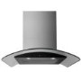 electriQ 60cm Curved Glass Touch Control Chimney Cooker Hood - Stainless Steel