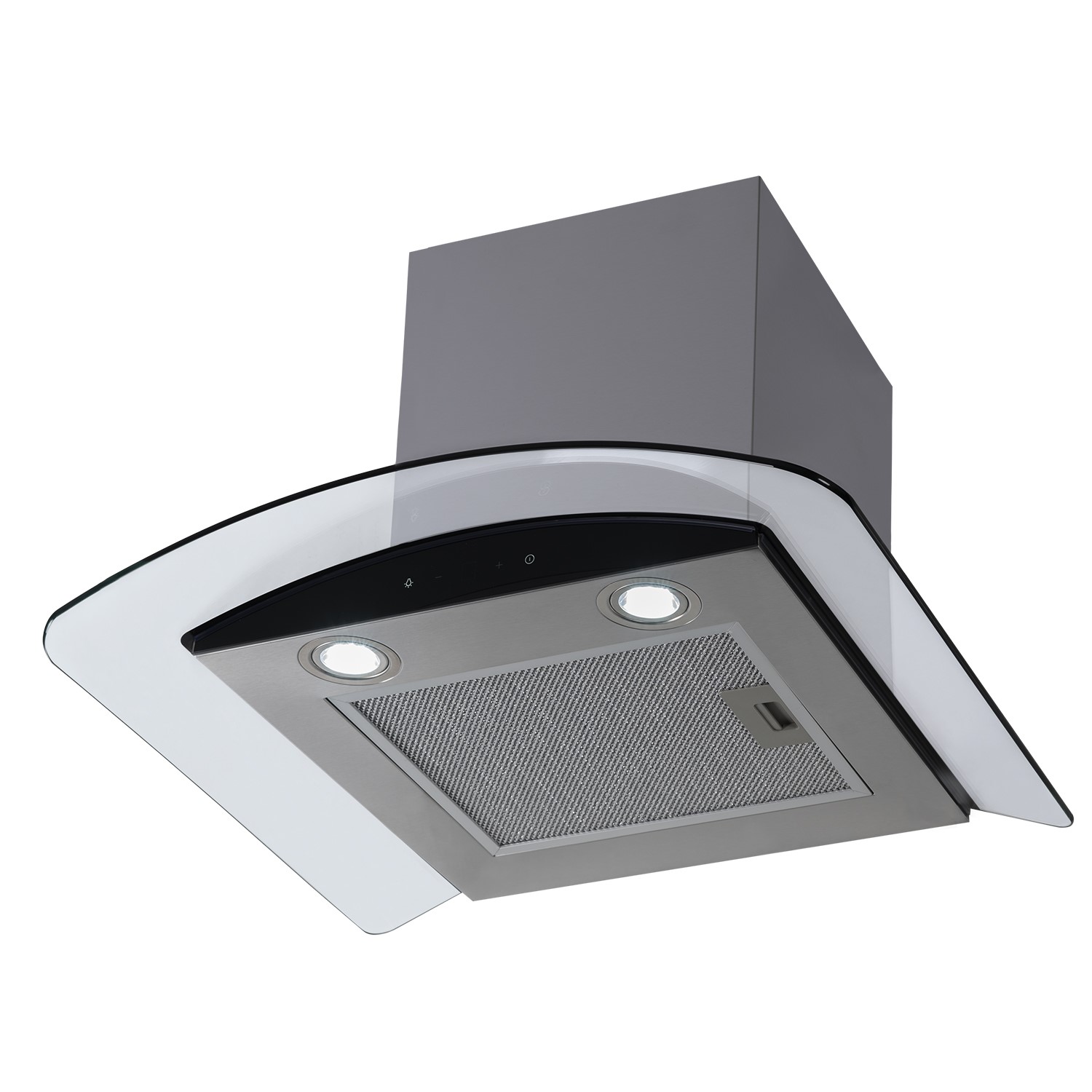 Electriq 60cm stainless steel curved glass chimney cooker hood cheap