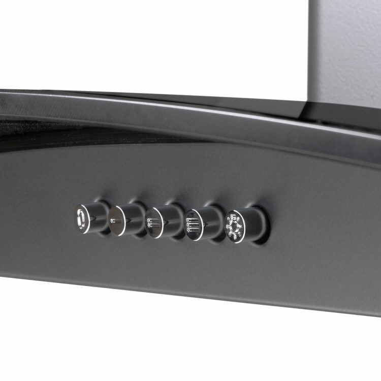 electriQ 90cm Curved Glass Cooker Hood - Black