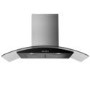 Refurbished electriQ EIQCURV90SC 90cm Curved Glass Chimney Cooker Hood Stainless Steel