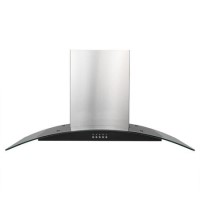 Refurbished electriQ EIQCURV90SC 90cm Curved Glass Chimney Cooker Hood