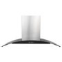 Refurbished electriQ EIQCURV90SC 90cm Curved Glass Chimney Cooker Hood