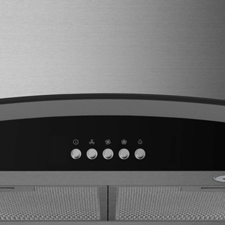 Refurbished electriQ EIQCURV90SC 90cm Curved Glass Chimney Cooker Hood Stainless Steel