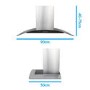 Refurbished electriQ EIQCURV90SC 90cm Curved Glass Chimney Cooker Hood