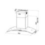 Refurbished electriQ EIQCURV90SC 90cm Curved Glass Chimney Cooker Hood