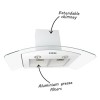 electriQ 90cm White Curved Glass Push Button Control Chimney Cooker Hood  - 5 Years warranty