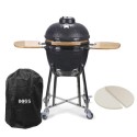 EIQEGG Boss Grill The Egg - 18 Inch Ceramic Kamado Style Charcoal Egg BBQ Grill