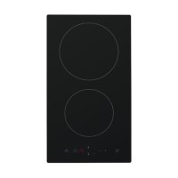 electriQ 30cm Domino Touch Control Two Zone Ceramic Hob in Black - Plug in and go!