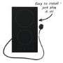 electriQ 30cm Domino Touch Control Two Zone Ceramic Hob in Black - Plug in and go!