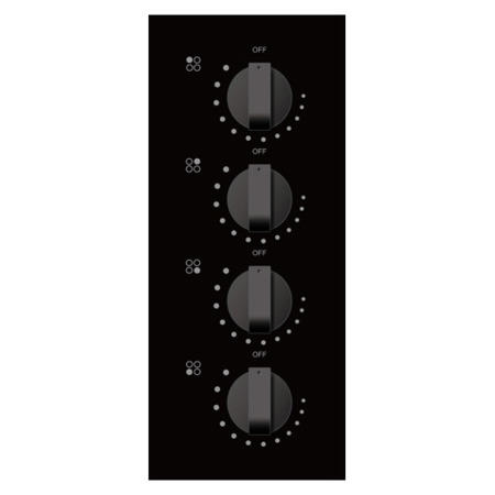 electriQ Ceramic 60cm Black Glass Hob With Knob Control 
