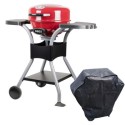 EIQELECBBQ Boss Grill Compact Electric BBQ Grill with Cover - Red