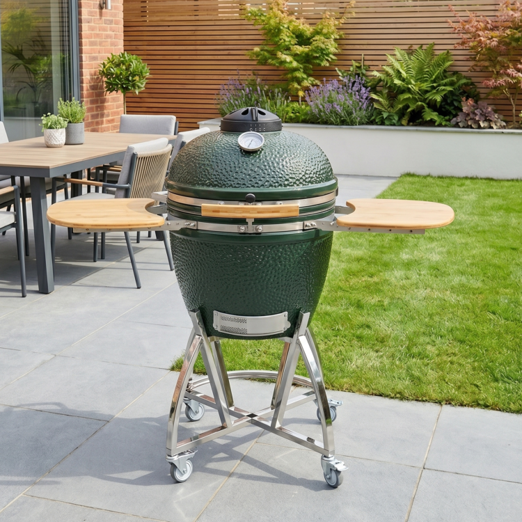Boss Grill The Egg XL - 22 Inch Ceramic Kamado Style Charcoal Smoker BBQ Grill - In Green