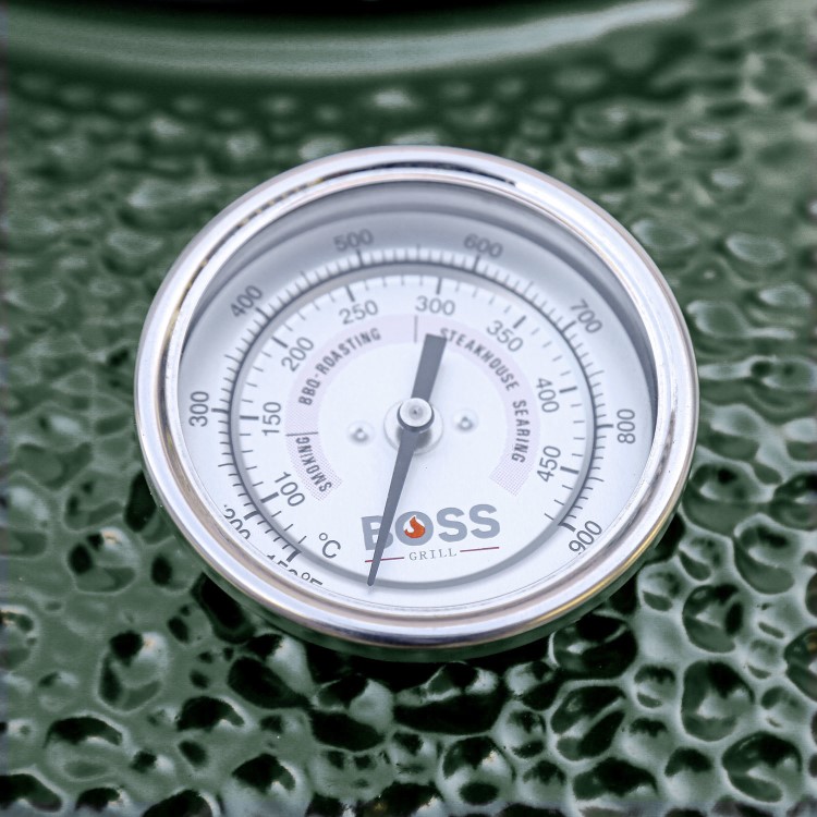 Boss Grill The Egg XL - 22 Inch Ceramic Kamado Style Charcoal Smoker BBQ Grill - In Green