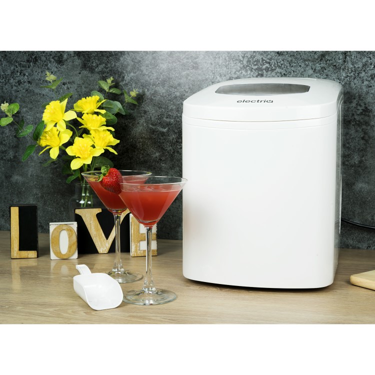 Refurbished electriQ EIQICEMWH Counter Top Ice Maker Machine White
