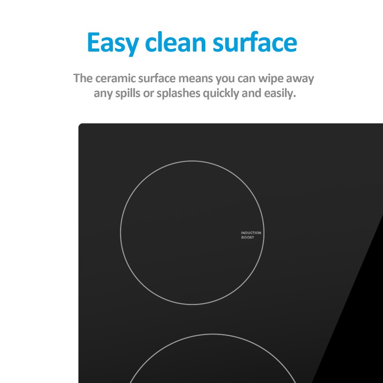 Refurbished electriQ EIQIND60KV2 60cm Induction Hob with Knob Controls Plug and Play