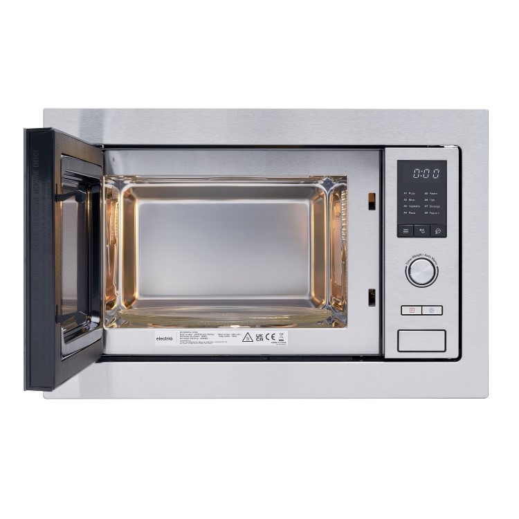 electriQ 25L 900W Built-In Microwave Oven with Mirror Door - Stainless Steel