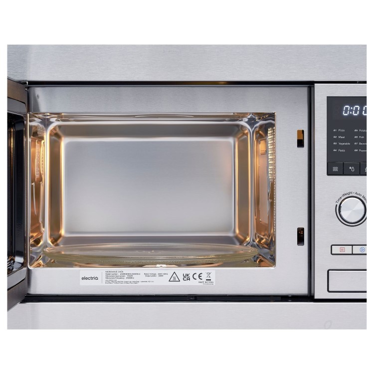 electriQ 25L 900W Built-In Microwave Oven with Mirror Door - Stainless Steel