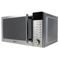 GRADE A1 - ElectriQ 20L Freestanding 800W Microwave Oven with Grill in Stainless Steel with Digital Display 