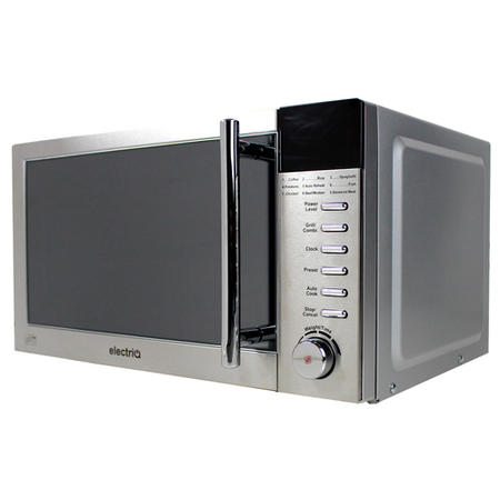 GRADE A1 - ElectriQ 20L Freestanding 800W Microwave Oven with Grill in Stainless Steel with Digital Display 