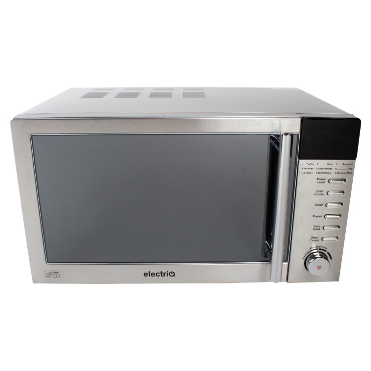 GRADE A1 - ElectriQ 20L Freestanding 800W Microwave Oven with Grill in Stainless Steel with Digital Display 