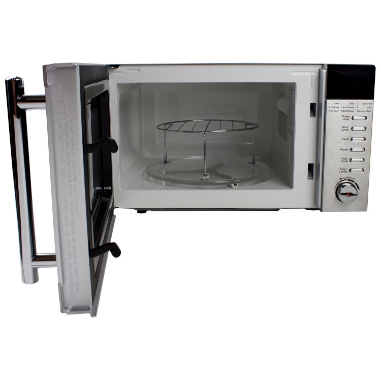 GRADE A1 - ElectriQ 20L Freestanding 800W Microwave Oven with Grill in Stainless Steel with Digital Display 