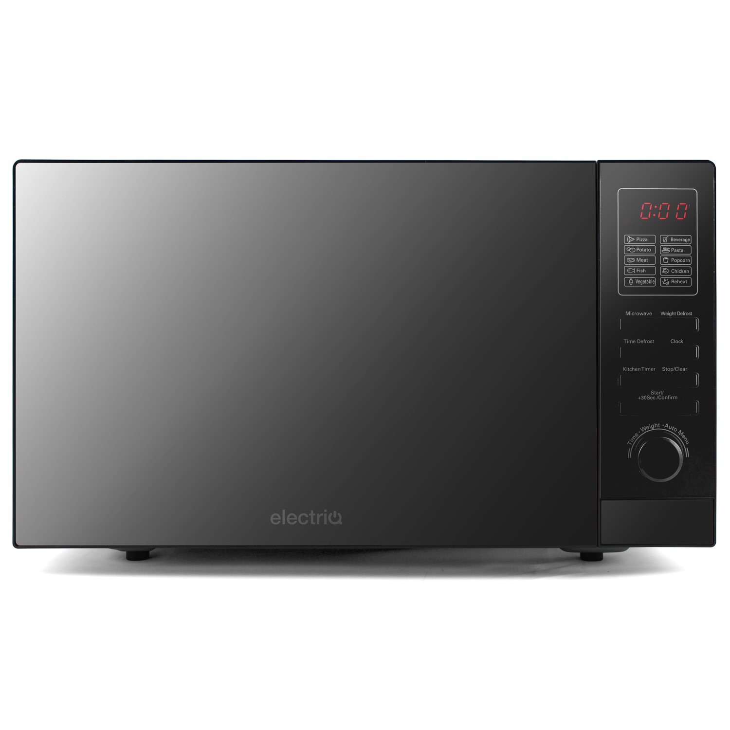 Refurbished electriQ EIQMW925SOLO 25L 900W Freestanding Microwave with Digital Display Black