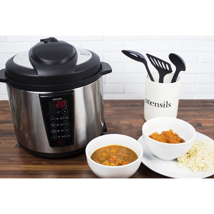 electriQ 6 litre 7-in-1 Electric Multifunction Pressure Cooker