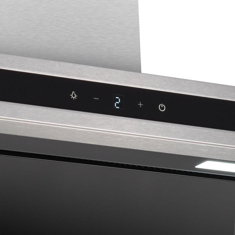 Refurbished electriQ EIQSLIM90LEDMAX 90cm Slimline Touch Cooker Hood Stainless Steel