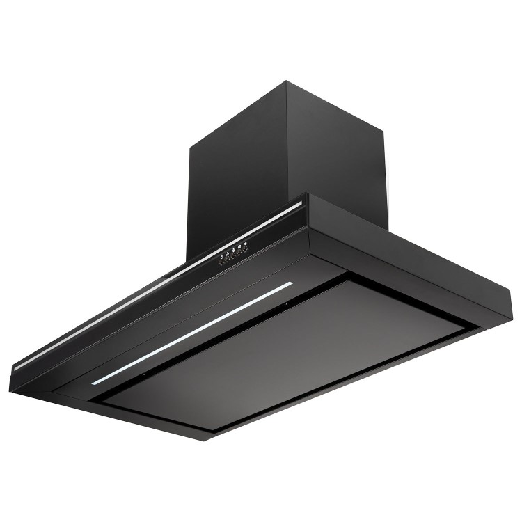 Refurbished electriQ EIQSLIM90LED 90cm Slimline Chimney Hood Black 
