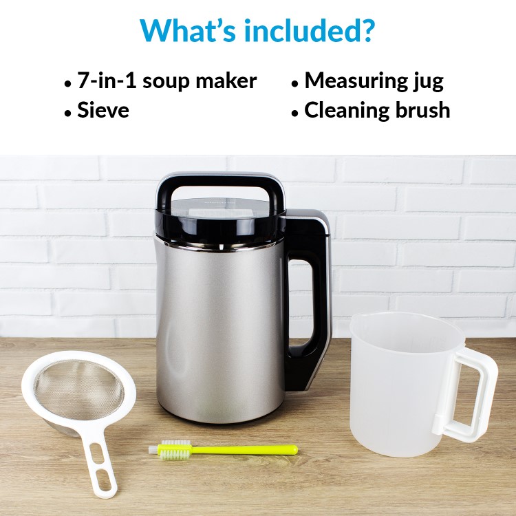 electriQ 7-in-1 1.3L Soup & Smoothie Maker - Baby Food & Soy Milk Machine